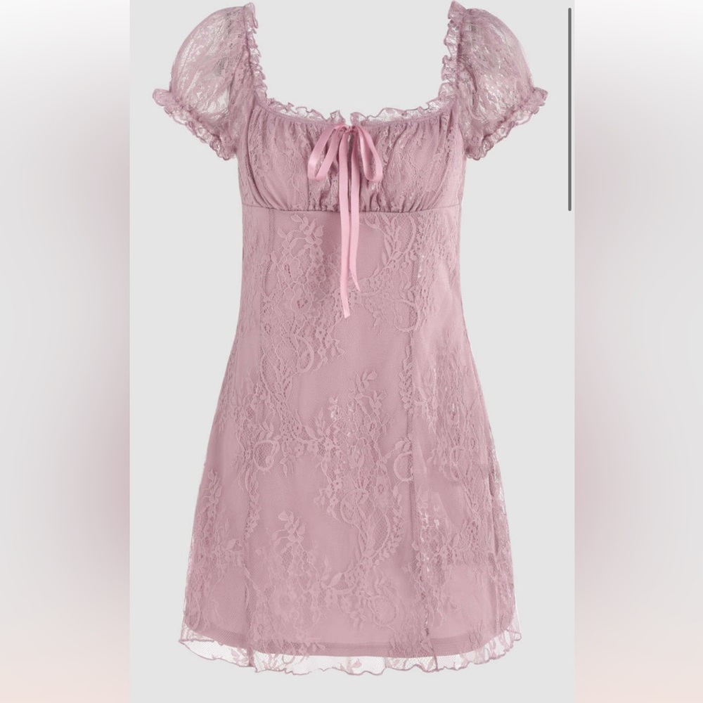 Pink lace dress